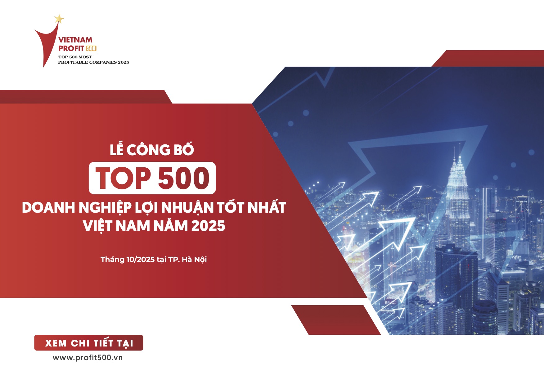 Lễ công bố Top 500 Doanh nghiệp lợi nhuận tốt nhất Việt Nam năm 2025